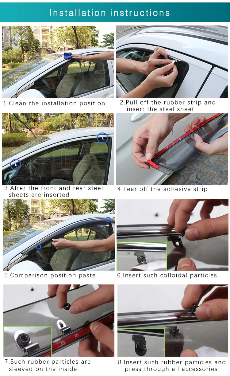 For Mazda CX-7 Window Visors Car Rain Guards Wind Deflectors Sun Vent Shade Auto Exterior Accessories