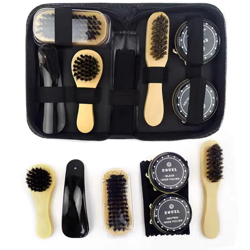 Professional Shoes Care kit Cleaner Set for Sneakers Leather Shoes Cleaning Polishing includes Shoehorn Shoe Polish Brush Cream