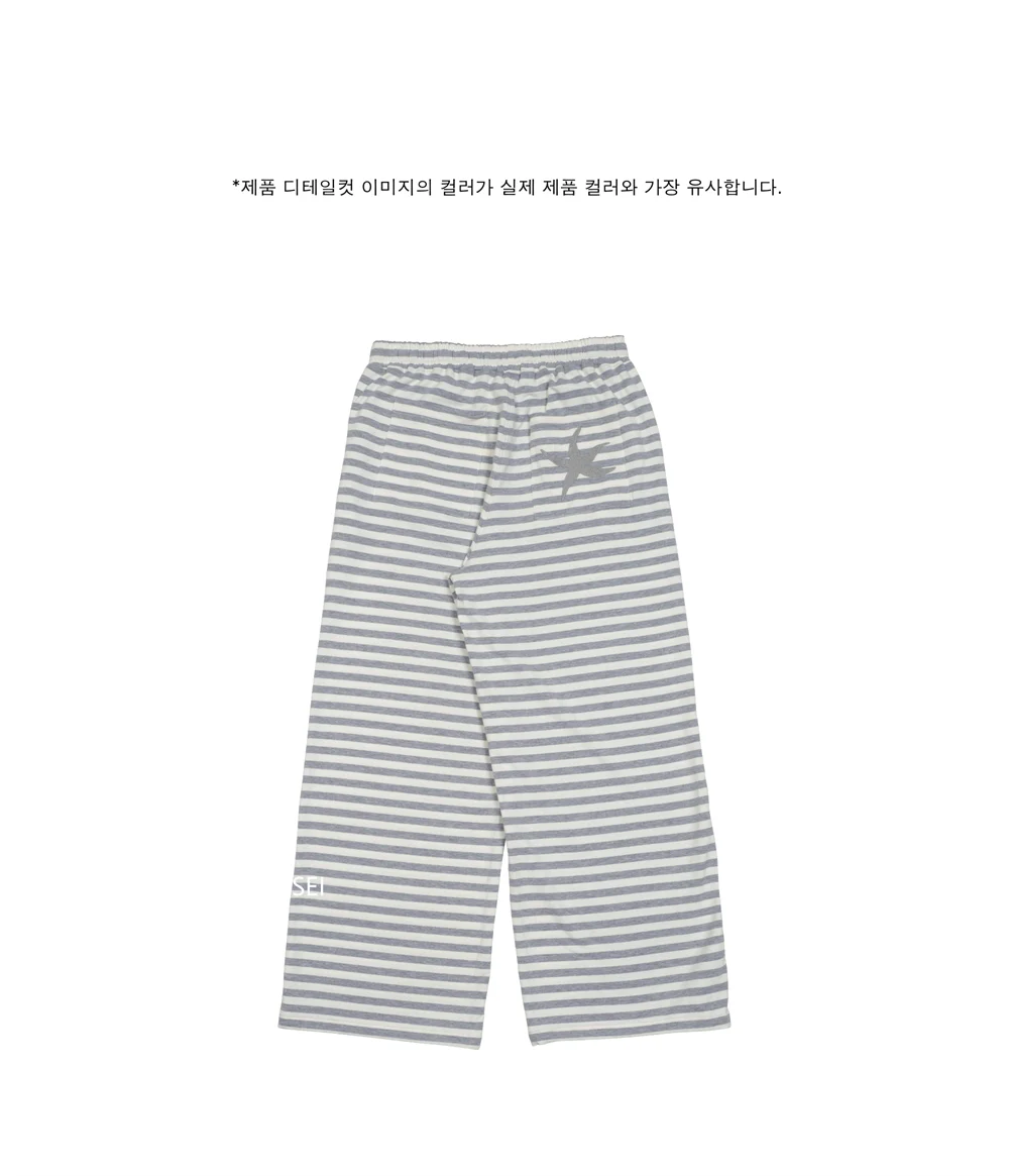 Unique Street Style Korean Lazy Star Embroidery Striped Sweatpants Casual Sporty Long Trousers for Women Straight Leg Pants