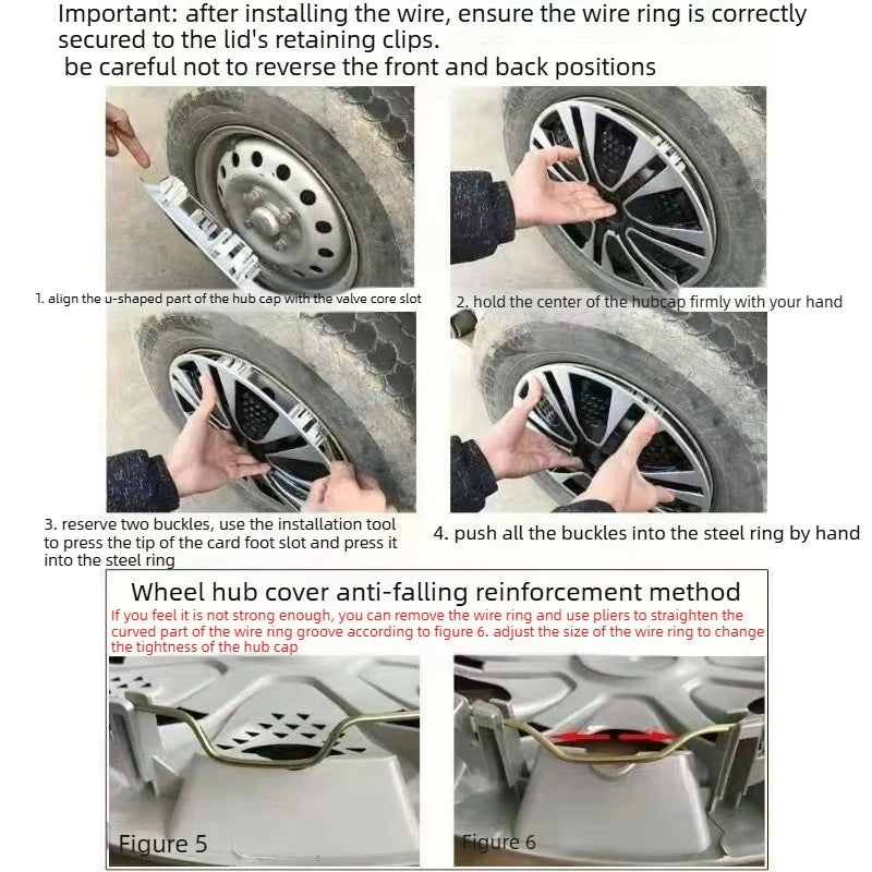 R15 4PCS/set Universal Wheel Cover Hubcap Replacement 15Inch Hub Caps Wheel Rim Cover PP Tire Accessories Snap on SUV Truck