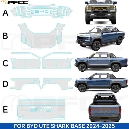 For BYD Shark 2024-2025 TPU Car Film 9Mil Pre-Cut Paint Protection Film Full Vehicle PPF Invisible Anti-scratch Vinyl Wrap Film