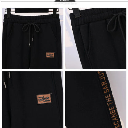 Thickened Fleece Cotton Harlan Pants Women's Casual Sports Sweatpants High Waist Elastic Bottom Leisure Trousers for All Seasons