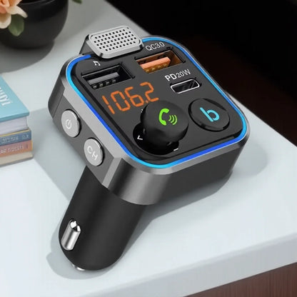 Bluetooth 5 0 FM Transmitter QC3 0 Fast Charger MP3 Player Car Wireless Audio Receiver Hands Free Car Charger Adapter for Phone