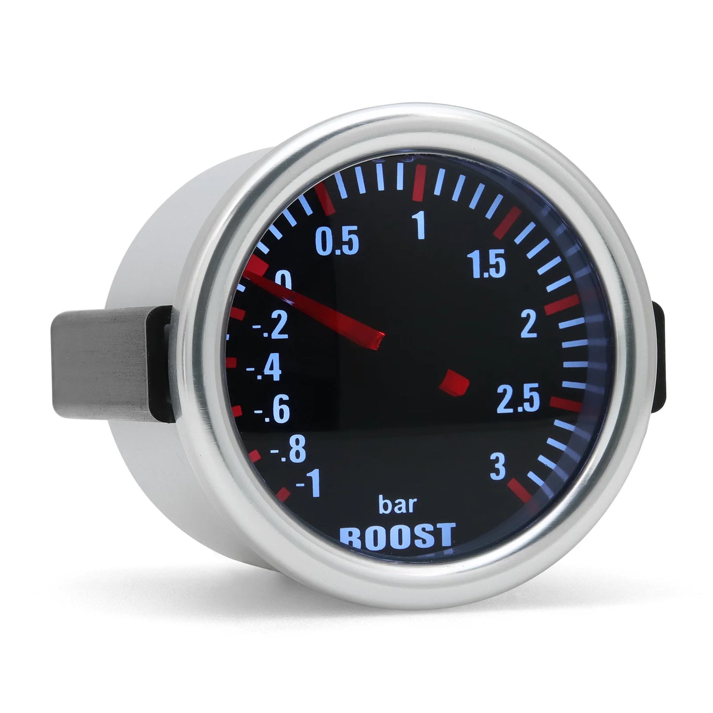 2"52mm Car 3 Bar Boost Gauge Turbo Boost Meter Pointer With Led Light Boost Indicator For 12V Engine Vehicle Car Accessories