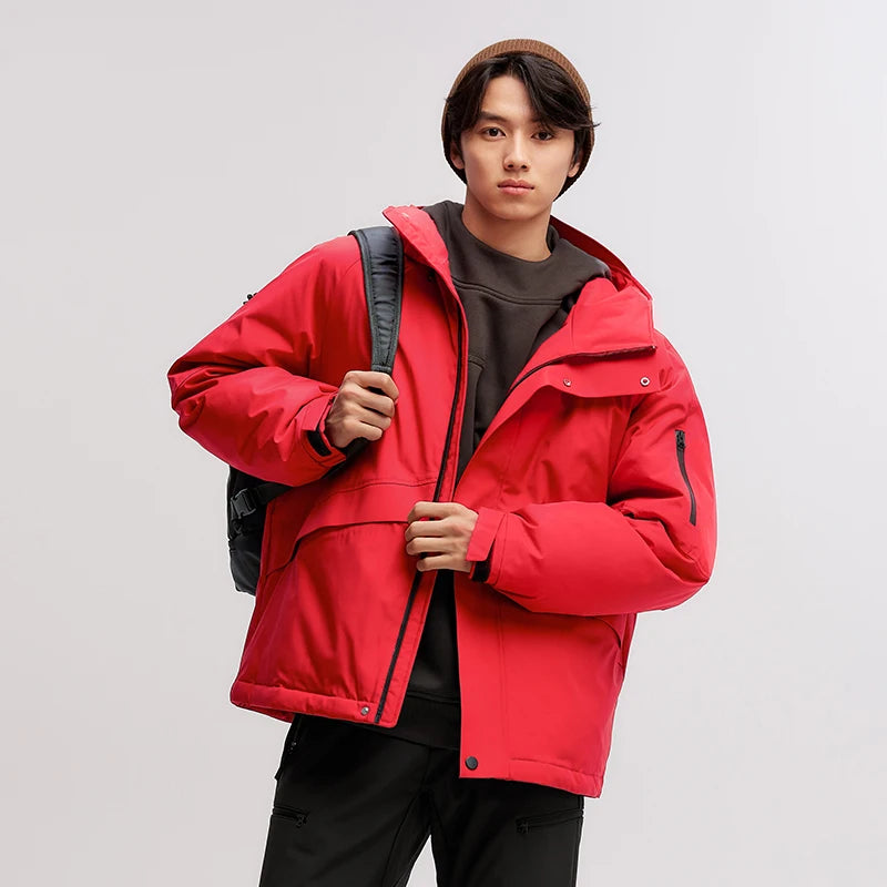 Semir Down Jacket Men Mid-Length 2024 Winter New RainproofStain-ResistantOil-Proof Windproof Loose Hooded Versatile Down Jacket
