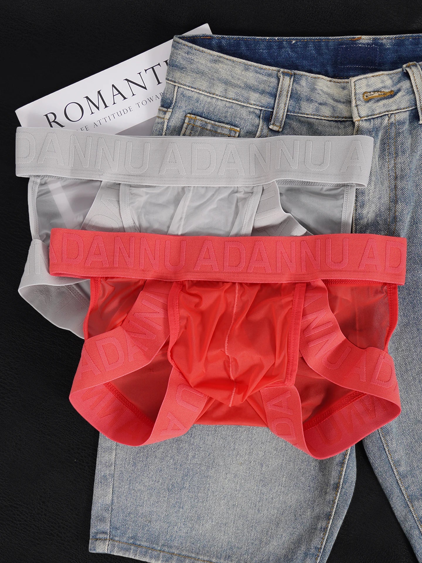 3 PCS Men's Modal Briefs U Convex Pouch Seamless Elastic Waistband Soft Skin-Friendly Breathable Underwear