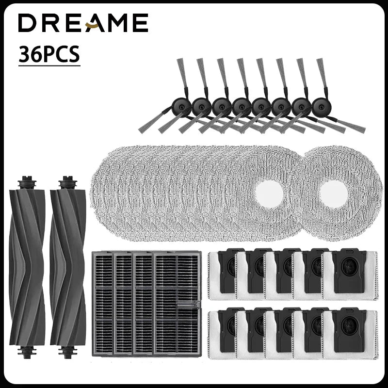Dreame L40 Ultra / X40 Ultra Complete Vacuum Cleaner Accessories Main Side Brush HEPA Filter Mop Cloths Dust Bag