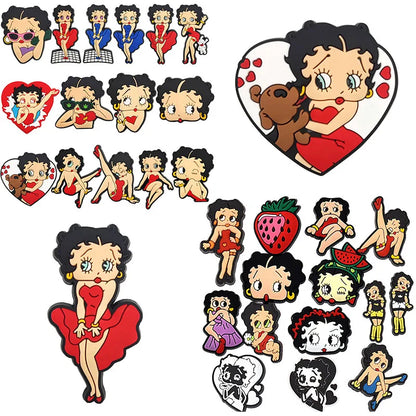 15-100pcs Lovely girl Shoe Charms For Sandals,Shoe Decoration Accessories Shoe Pins Great Gift For Men Wom