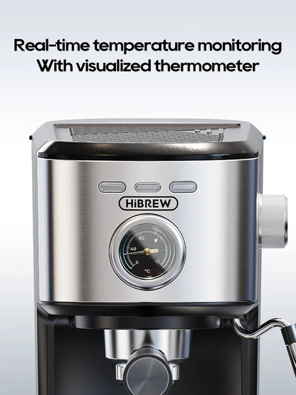 HiBREW Espresso Coffee machine Cafetera Semi Automatic Coffee Maker 15Bar Visual Temperatura H5A