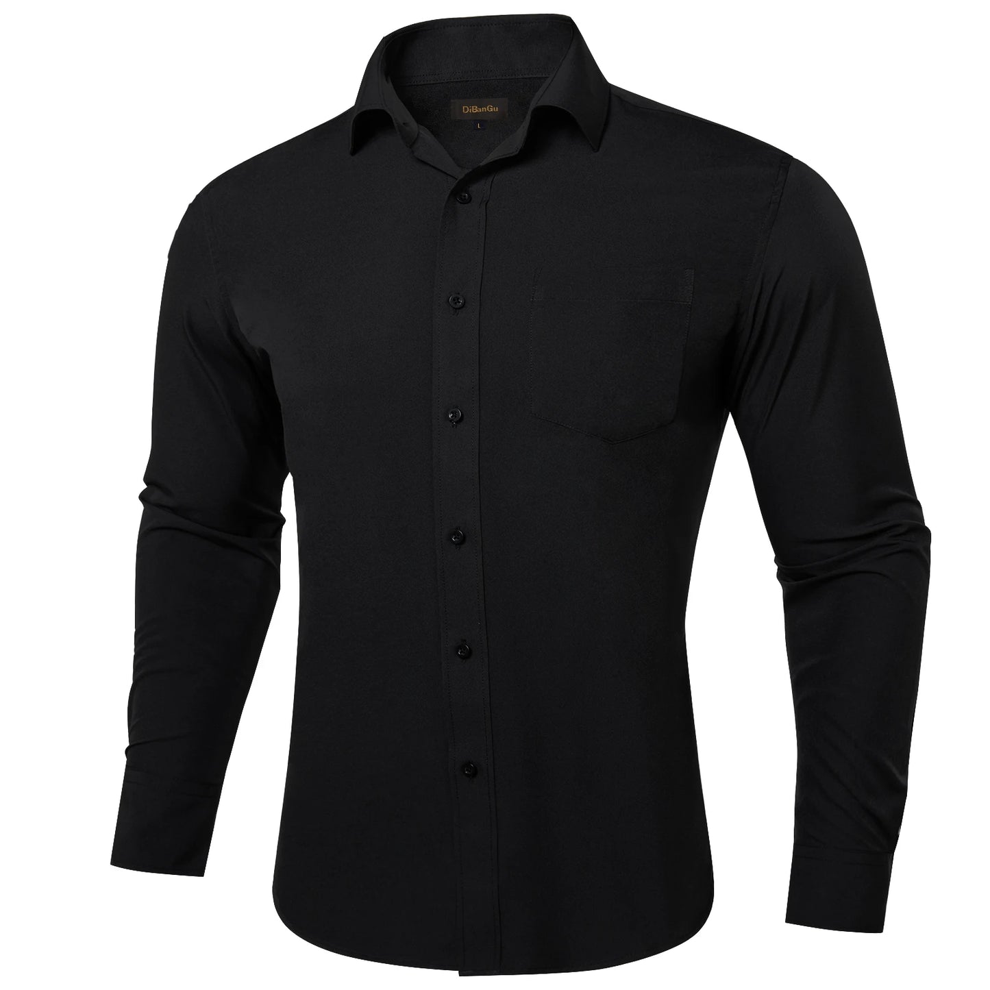 Solid Men Shirts Long Sleeve Cotton Polyester Blue Green Yellow Classic Basic Casual Slim Business Office Shirts Clothes