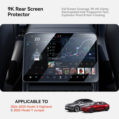 YZ Tempered Glass Film Protector For Tesla Model 3/Y/YL Highland Juniper 2025-2026 Rear Row Center Control Screen Protective