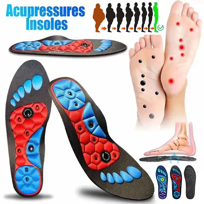 New Good Plantar Acupoint Massage Insoles Men Women Magnetic Therapy Massage Insole Arch Support Orthopedic Shoe Pads 2Pcs/4Pcs