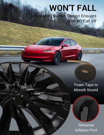 4PCS HubCap for Tesla Model 3 2023 2024 18 Inch Performance Replacement Wheel Cap Automobile Full Rim Cover Accessories