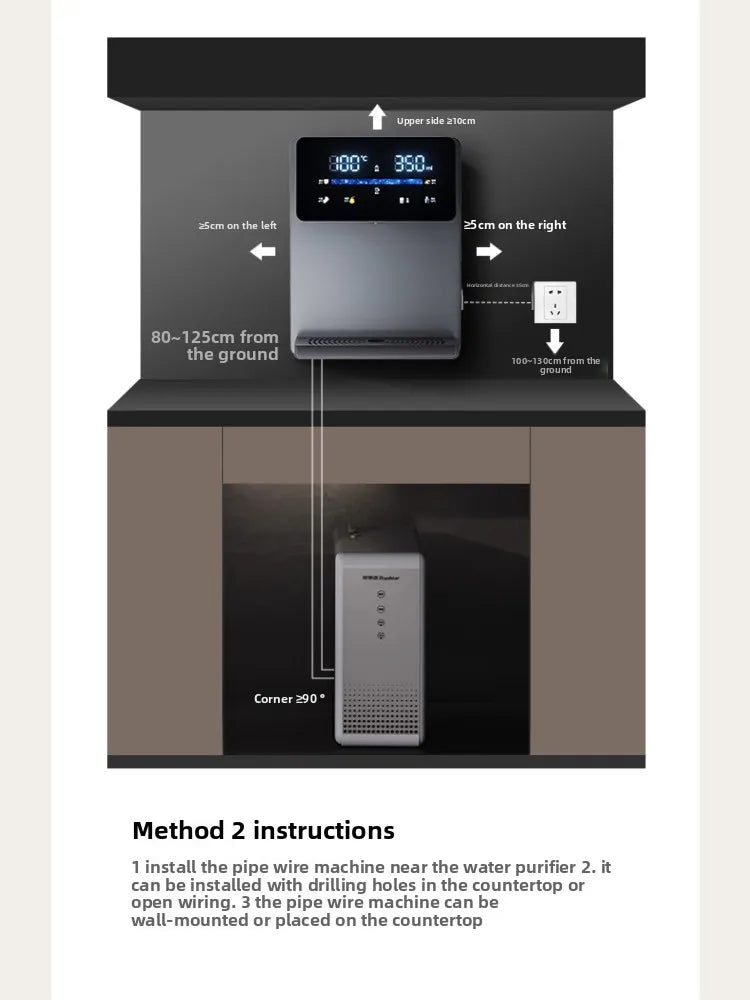 220V Wall Mounting Water Dispenser Household Appliances Instant Hot Cold Water Purifier for Home LED Touch Screen