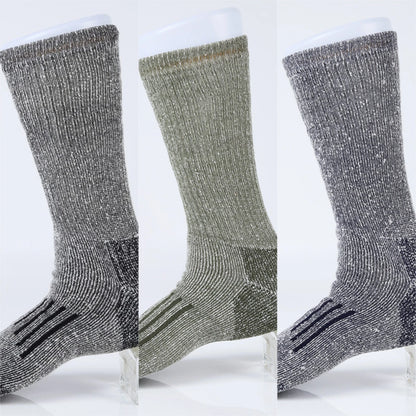 3 Pairs Hiking Socks Merino Wool for Men 80% Merino Wool Ski Socks Winter Thick Thermal Crew Socks Men Walk Warm Anti-Odor