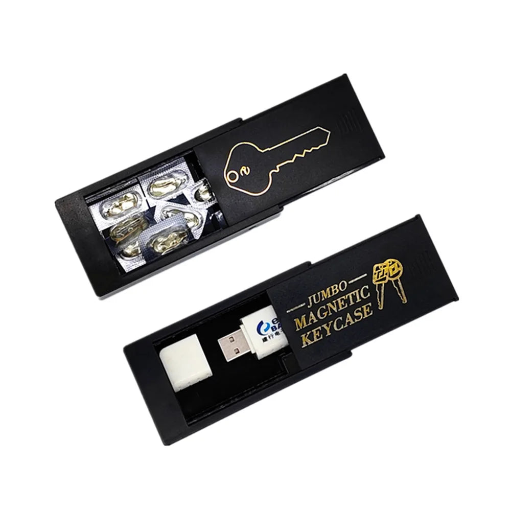 Magnetic Key Holder Under Car - Durable Plastic Spare Key Hider with Strong Magnet for Car/Home/Office - Never Locked Out