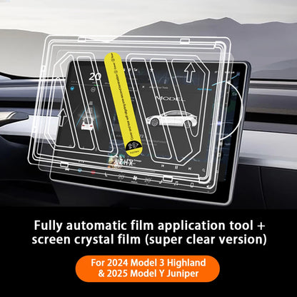 For Tesla Model 3 Y Highland 2025  HD Tempered Glass Screen With Dust-Free Film Touch Screen Protection Steel Glass Film