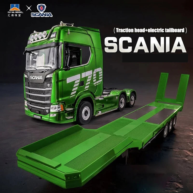 Huina 1501 Scania 770s Fully Proportional Remote Controlled Heavy Truck Trailer Model Tractor Car High end Toy Monster Truck1502