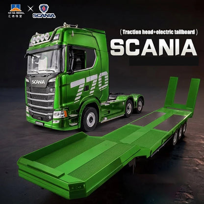 Huina 1501 Scania 770s Fully Proportional Remote Controlled Heavy Truck Trailer Model Tractor Car High end Toy Monster Truck1502