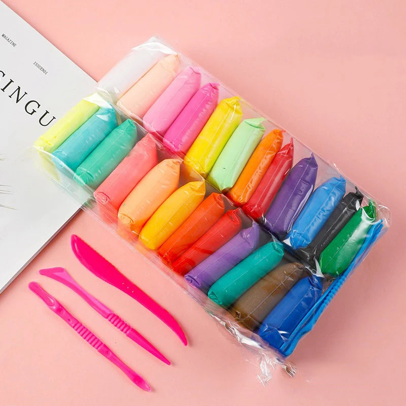 36 Colors Air Dry Clay Ultra Light Magic Modeling Clay with Tools Plasticine DIY Play Dough Sets Toys for Kids Birthday Gift