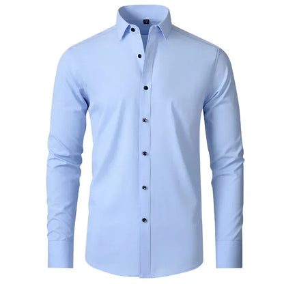 Four sided elastic shirt for men's shirt, multi-color non ironing, wrinkle resistant, simple business dress, casual shirt