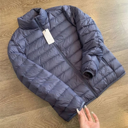 Lightweight Padded Jacket Men's Short Collar Hooded down Cotton Coat Youth Fashion Casual Cleanfit Zipper Closure  Color