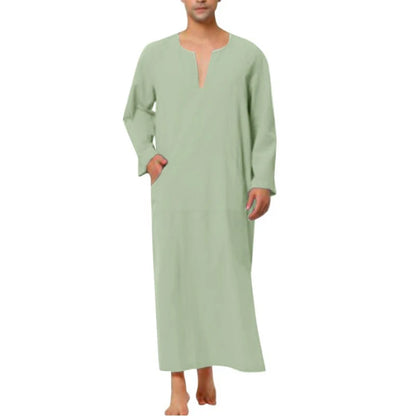 Arabic Style Minimalist Short/Long Sleeve Men's Muslim Robe Abaya Islamic Men Clothing Fashion Muslim Sets Saudi Caftan Abayat