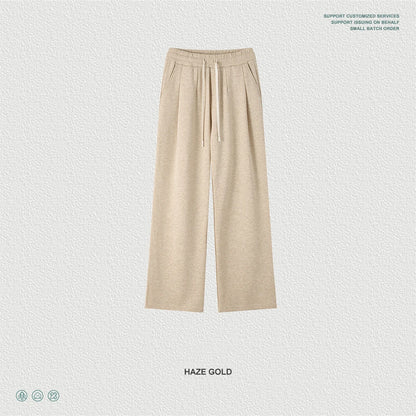 ZODF New Autumn Men Old Money Style Solid Pants Unisex Casual 320gsm Loose Comfortable Soft Straight Trousers HY1295