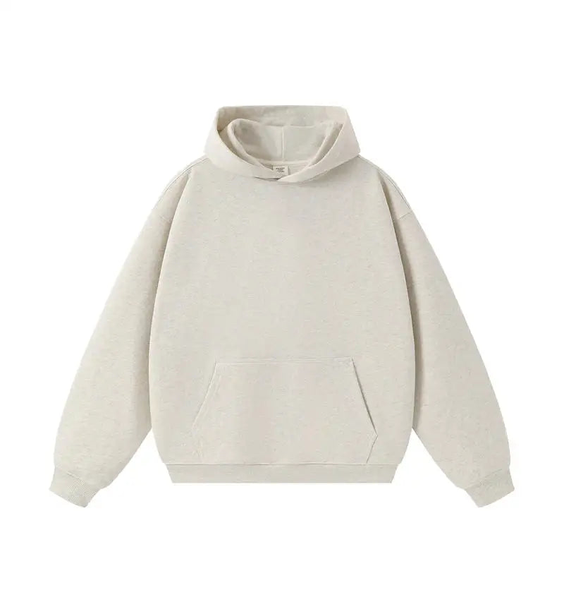DIY Custom LOGO 450gsm Cotton French Terry Oversized Drop Shoulder Hoodie Men Grey Blue Street Wear Hip Hop Comfortable Hoodie