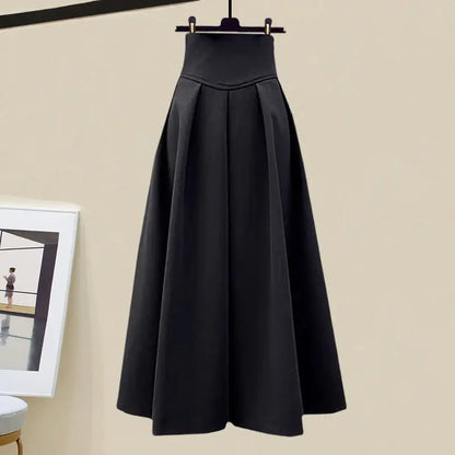plus Size Winter Outfit 2023 New Style Slimming  Knot Sweater High Waist  Skirt Two Piece Set for plus Size Women