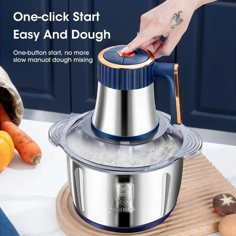 Electric Meat Grinder 5L Large Capacity Multifunctional Home Use Food Processor Vegetable Slicer for Baby Food Preparation