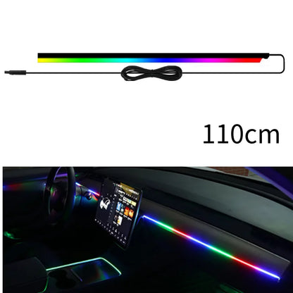 110cm 43.31" Car Sunroof Ambient Lights LED Skylight Symphony RGB Interior Acrylic Strips Decoration USB APP Remote Control