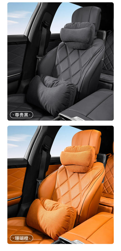 High Quality Universal SUV Car Headrest Cushion Car Seat Neck Pillow High-grade Leather Breathable Lumbar Support Car Pillow
