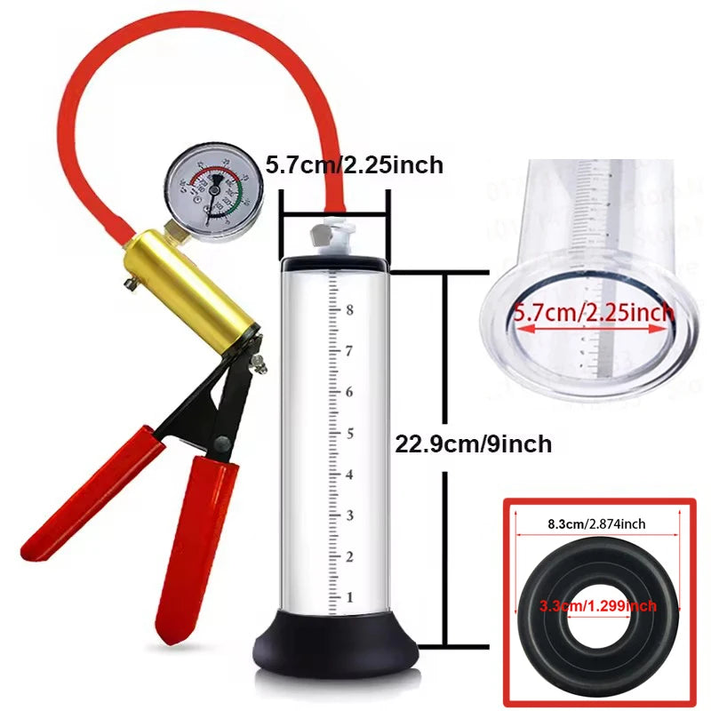 Acrylic Penis Pump Manual Penis Enlarger Sex Toy For Men Vacuum Pump Male Masturbation Penis Extender Trainer Adults Sex Product