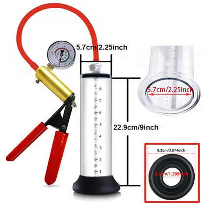Acrylic Penis Pump Manual Penis Enlarger Sex Toy For Men Vacuum Pump Male Masturbation Penis Extender Trainer Adults Sex Product