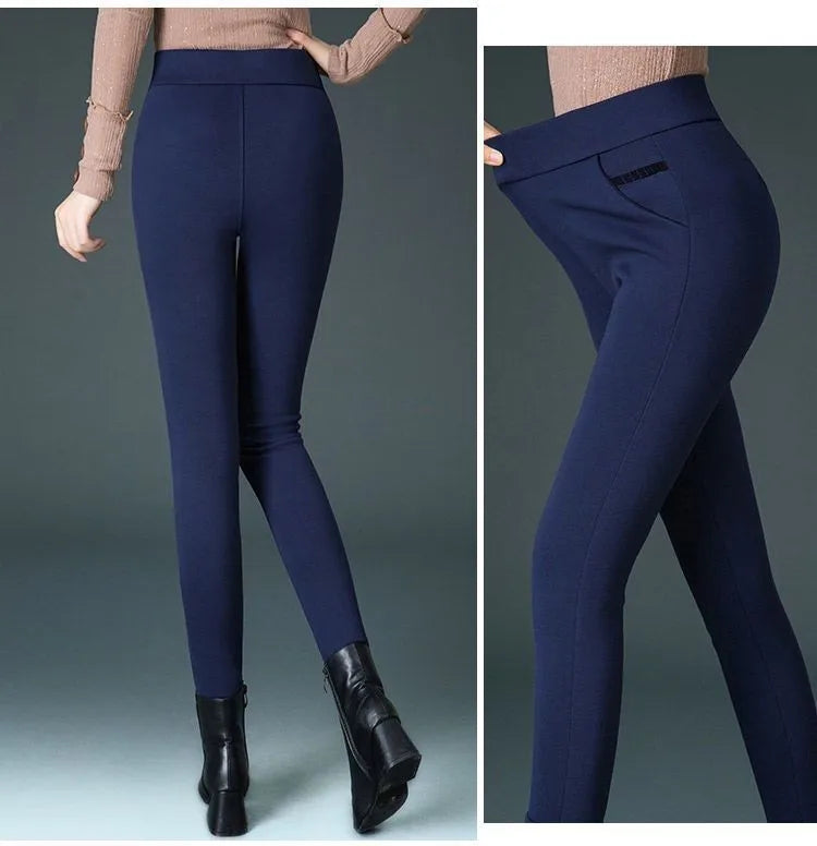 plus Size Fce Lined Straight Leg Pants for Women Autumn Winter Gold Velvet Loose Fit Casual Trousers High Waist Elastic Wa...