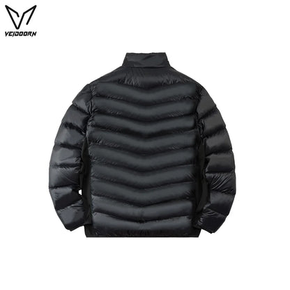 Veidoorn Premium Down Jacket for Men Heavy Duty Warm Winter Coat with Real Duck Feather Waterproof Windproof Outdoor Ski Jacket