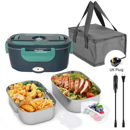 HOMEFISH 1.5L Electric Lunch Box 60W Speed Heating Car Or AC Heating Travel Office Home Use Gift Knife And Insulated Handbag