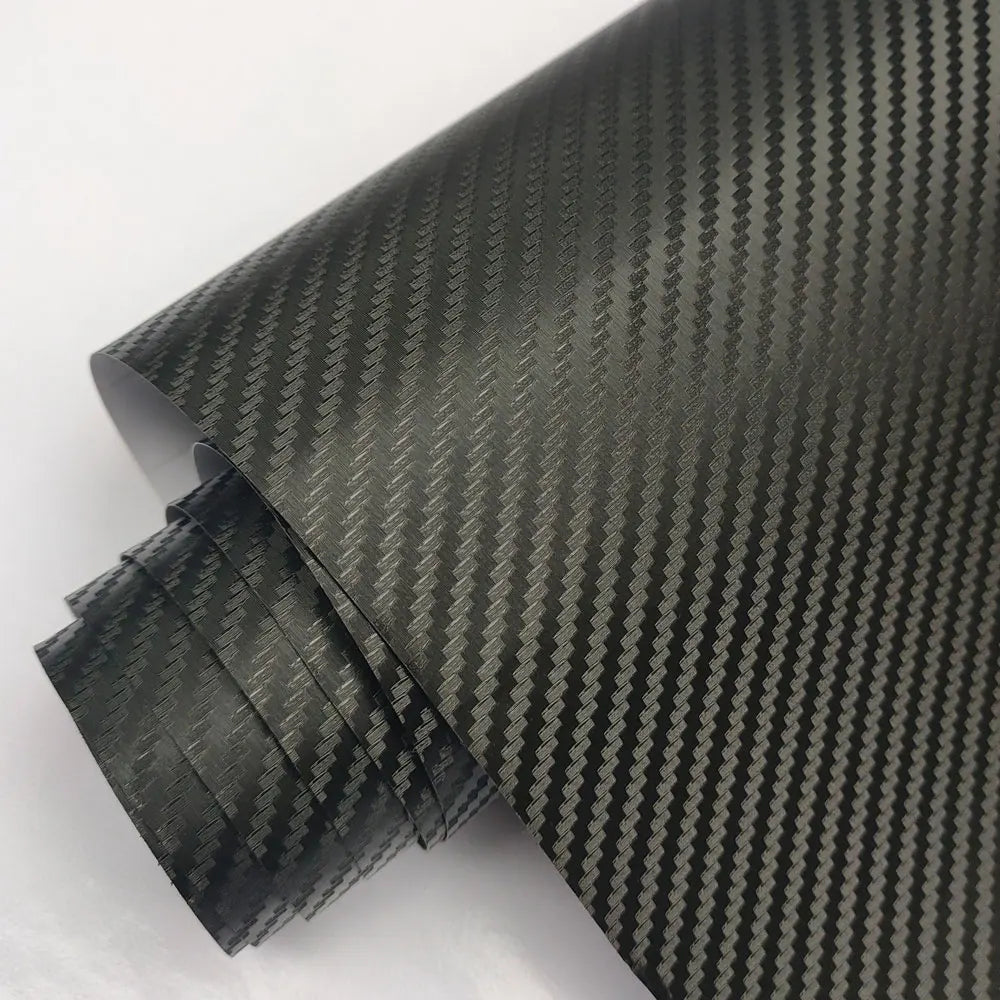 10/20/30/40/50*152cm Black Matte 3D 4D 5D Carbon Fiber Vinyl Car Wraps Auto Satin Film Vehicle Sticker with Different Size/Roll