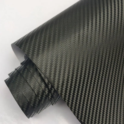 10/20/30/40/50*152cm Black Matte 3D 4D 5D Carbon Fiber Vinyl Car Wraps Auto Satin Film Vehicle Sticker with Different Size/Roll