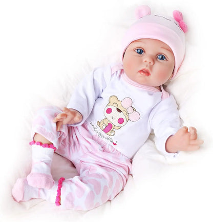 Reborn Baby Dolls Girl - 18 Inches Realistic Soft Body Newborn Baby Doll That Look Real, Best Toy for Kids Ages 3+