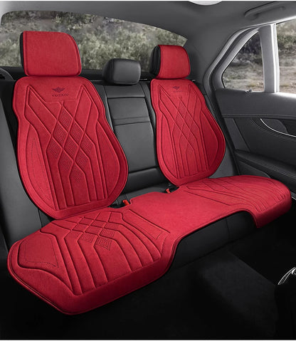 Perforated Suede Seat Cover Universal Four Seasons Cars Seats Covers Breathable Seat Non-slip Luxury Car Rams Latex Seat Cover