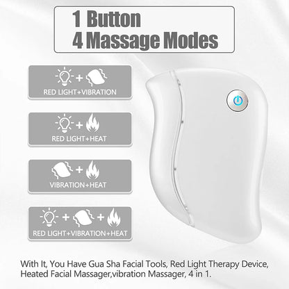 4 in 1 Electric Facial Scraping massager Heat Vibration Sculpting Tightening Anti-Aging Wrinkles Face Puffiness Relief skin care