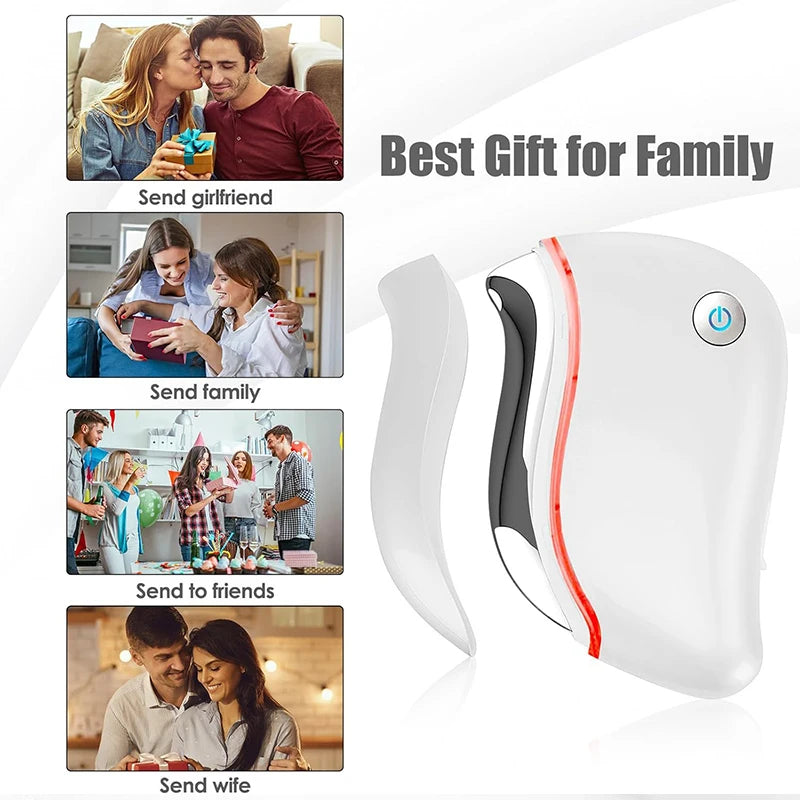 4 in 1 Electric Facial Scraping massager Heat Vibration Sculpting Tightening Anti-Aging Wrinkles Face Puffiness Relief skin care