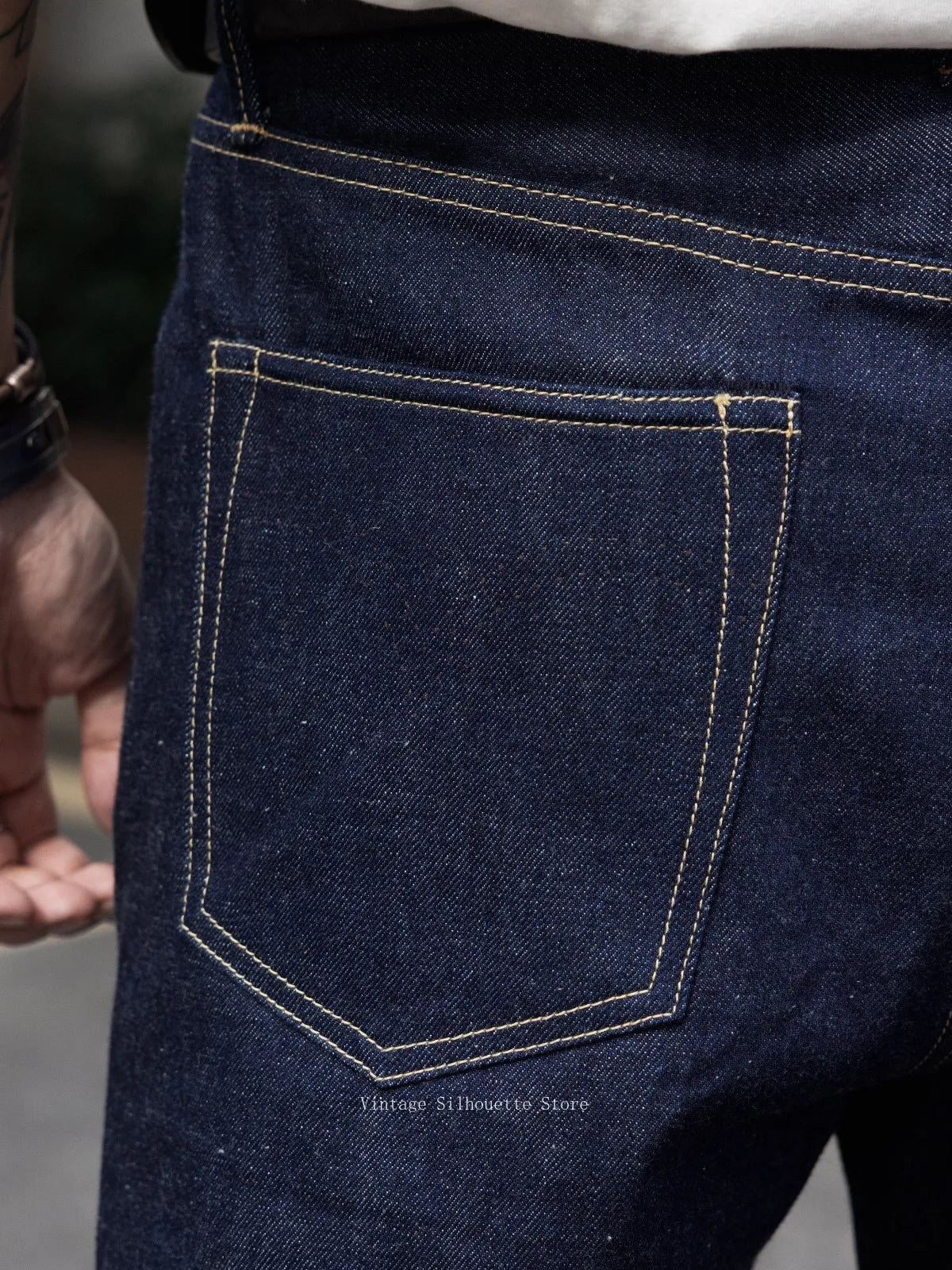 Red Tornado 12oz Selvedge Denim Jeans WWII Cut Zipper Fly High-Rise Straight-Leg Casual Pants Indigo