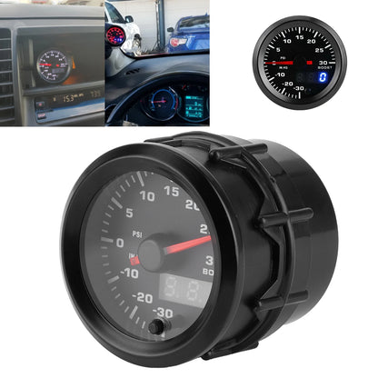 2in/52mm Universal 7 Colors LED Turbo Boost Meter PSI Pressure Gauge Digital Display Pointer Boost Sensor Vacuum Pressure Meter