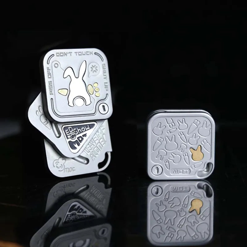 Angry Rabbit Triple-Layer EDC Magnetic Slider Side-Push Sensory Fidget Toy for ADHD, Anxiety & Office Stress Relief
