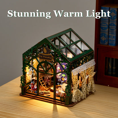 DIY Book Nook Kit Pet Paradise DIY 3D Wooden Puzzle Miniature Dollhouse Home Decoration Bookshelf Handmade Model