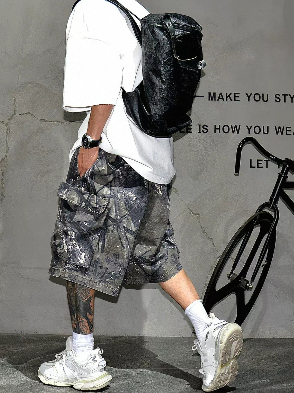 Casual Street Style Camouflage Beach Shorts Men's Loose Fit Summer Large Size Five-Quarter Pants Trendy Workwear Shorts