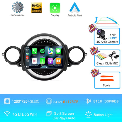 Car Radio Android 16 For BMW Mini Cooper R56 R60 R51 2006 - 2015 GPS Carplay Navigation Stereo Auto DSP BT DVD Multimedia Player
